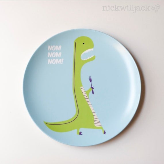 T-Rex Dinosaur Personalized Kids Plate Il_570xn