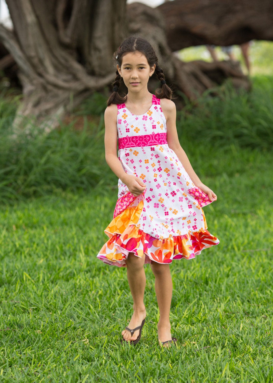 Girl Ruffle Dress, Little Flower, by SunLoveShirts