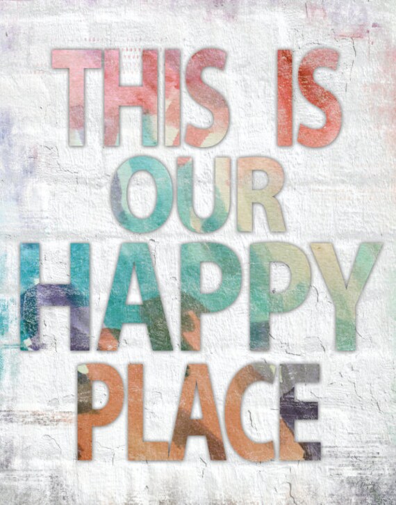 Items similar to This Is Our Happy Place 11 x 14 Typography Word Art