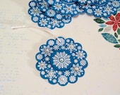 Set of 6 Embossed Snowflake Christmas Gift Tags - Stampin Up FOUR SEASONS