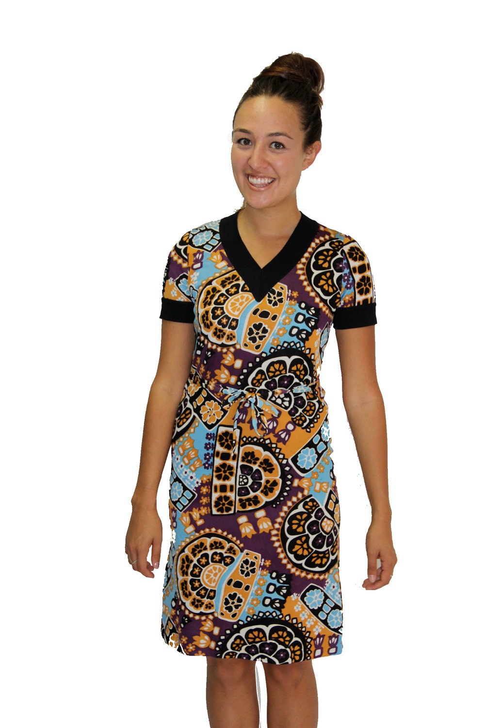 SALE - Vintage Dress GOLDWORM Autumn Colors