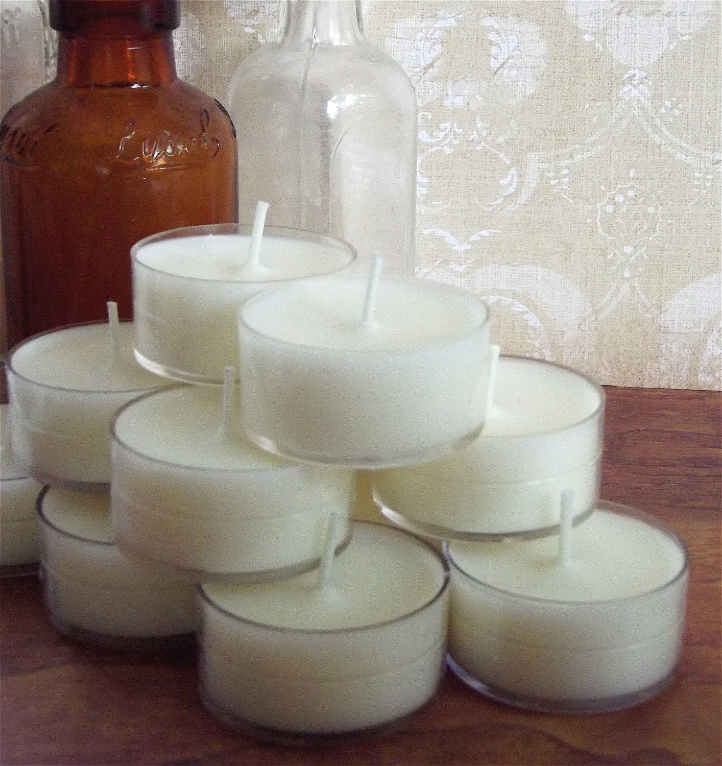 Candles / Soy / Set of 12 Tealights / LAVENDER / Handmade / Natural