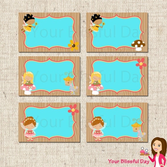 PRINTABLE Fairy Label Tents (Character of your choice) Il_570xn