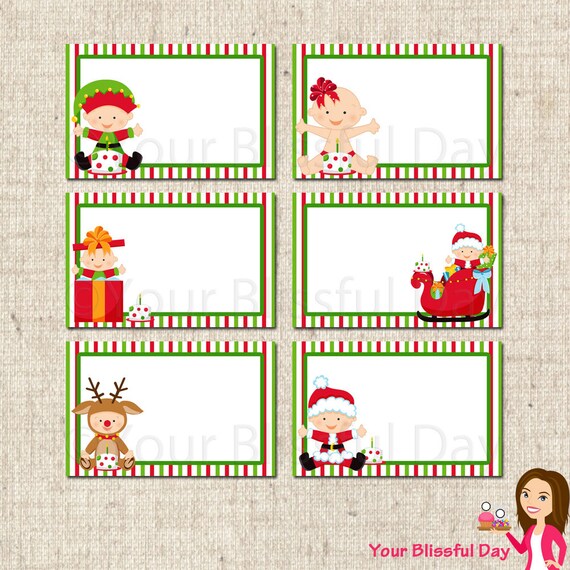 PRINTABLE Holiday First Birthday Label Tents (Character of your choice) Il_570xn