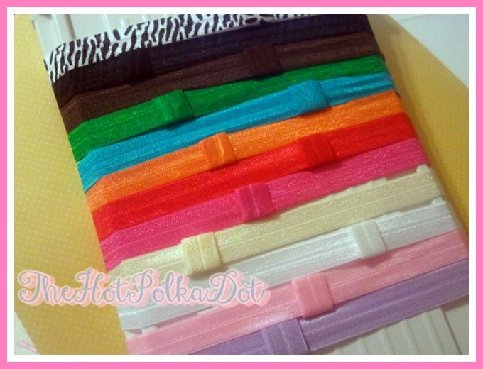 10 Pack Elastic Interchangeable Headbands / Ready to Wear / Just add a bow or flower and Go Newborn to Adults / Photography Prop