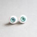 Cornflower Blue and Pear Green Eyeball Stud Earrings