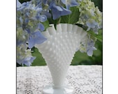 Vintage Milk Glass Fan by Fenton