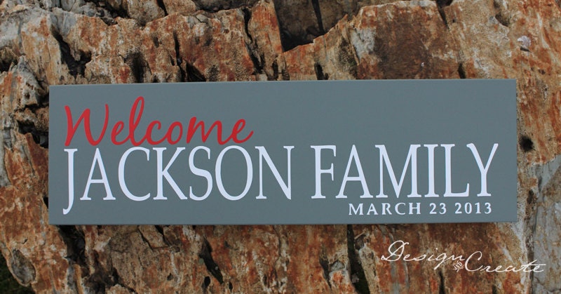 Welcome Sign Personalized Family Name Signs by DESIGNandCREATE