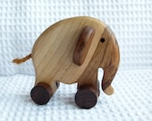 Wooden pull toy eco friendly - LITTLE elephant ELLIE - toporko