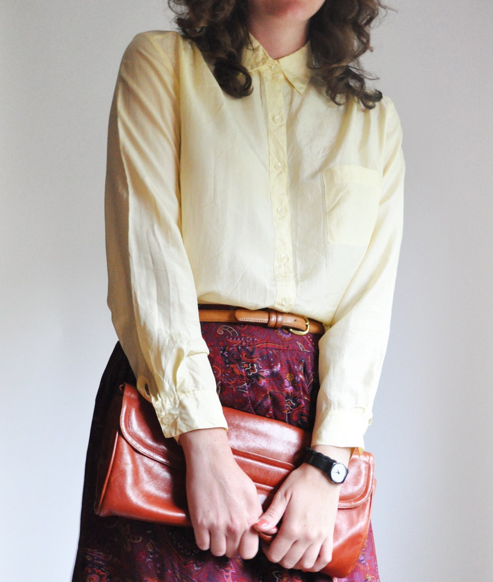 Silk Blouse Light Yellow