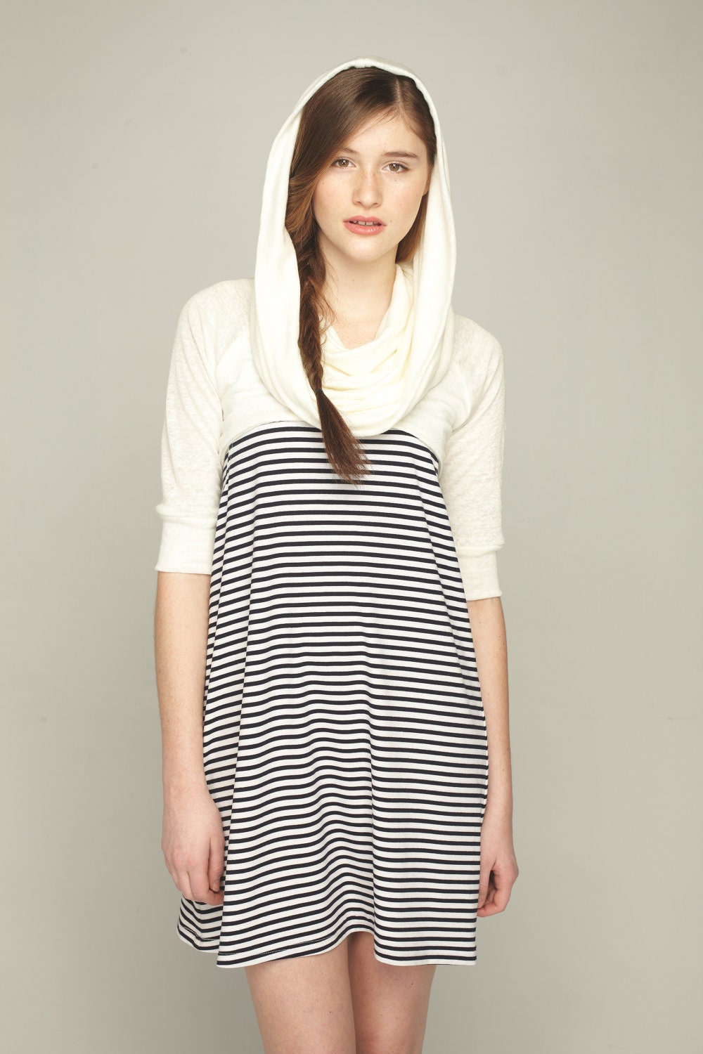 Tencel Jersey Knit Crop Hoodie Sweater