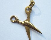 SALE- Vintage Moveable Scissors 14K Pendant Necklace