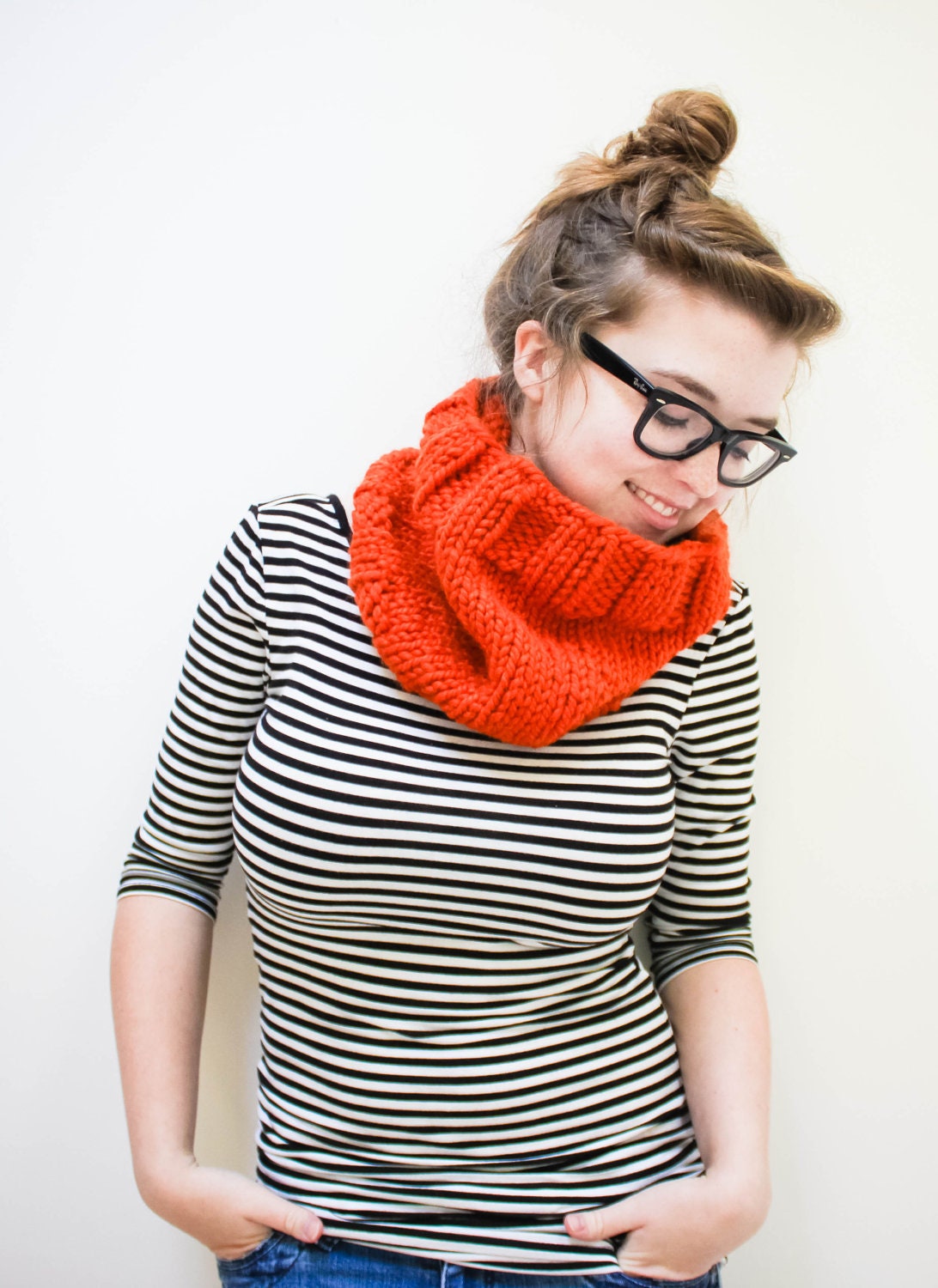 Chunky Knit Ribbed Cowl
