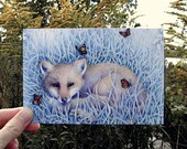 Art Postcard 4x6 Baby Fox Illustration "One Moment"