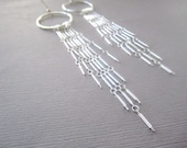 Long Dangle Tribal Silver Earrings Handmade Jewelry Classy Bohemian Girl