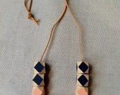 Modern Geometric  Faceted Wood Bead Necklace