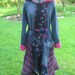 felted wool sweater coat hoodie fishtail blue and purple mauve repurpose upcycle medium large M-L OOAK eco asymmetrical