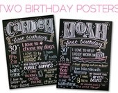 THE ORIGINAL Two Favorite Things Posters (c) hand-drawn, custom, birthday