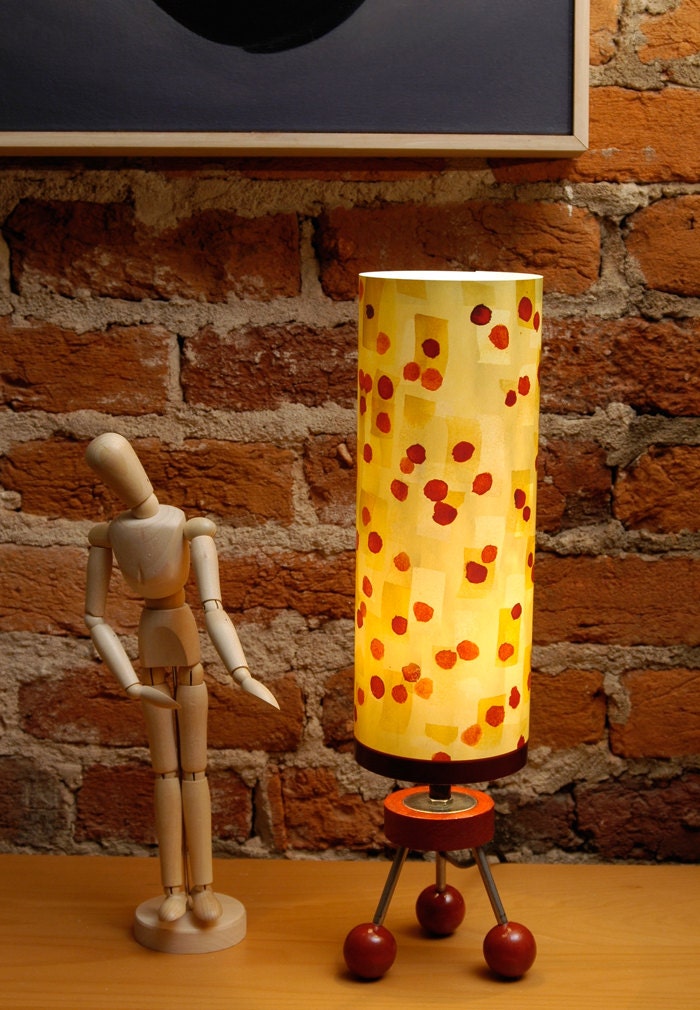 Modern Lamp -- Cherry Red and Sepia, elegant light