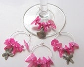 Coastal Decor Pink Wine Charms