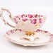 reserved for Amber Vintage Stafford China Teacup And Saucer Gold Trim Floral Design Hand Painted