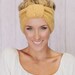 Mustard Knitted Knotted Mohair Ear Warmer Headband - Knot Just Any Ear Warmer in Mustard