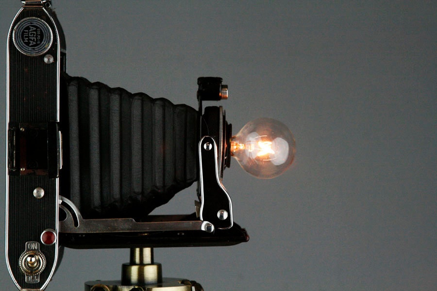 Handmade Vintage Camera Lamp