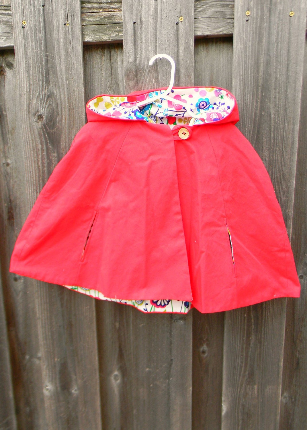 SALE: Red Riding Hood Cape, Toddler Girl Cape, Sizes 5-10