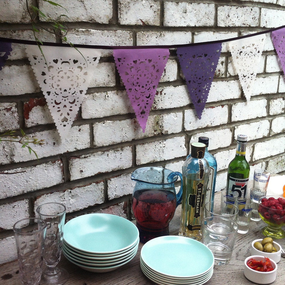 Purple Wedding Garland, lilac and ivory wedding decorations,