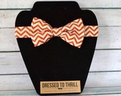 Coral Salmon Mint & Taupe Chevron Adjustable Baby / Toddler / Child Bow Tie