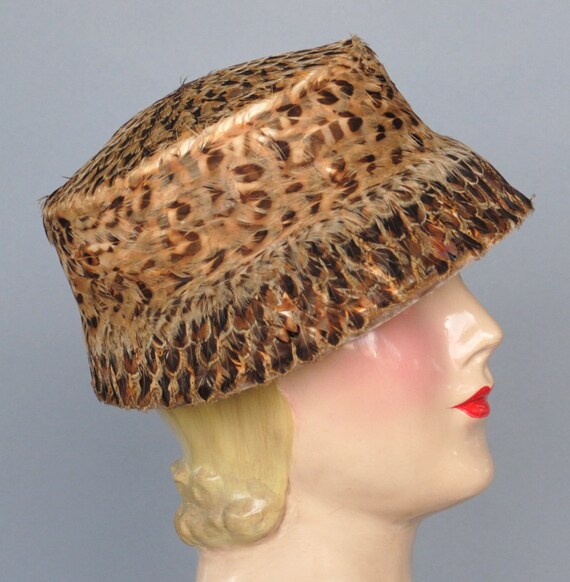 Vintage Women's Feather Hat Shades of Brown by MakowskyMillinery