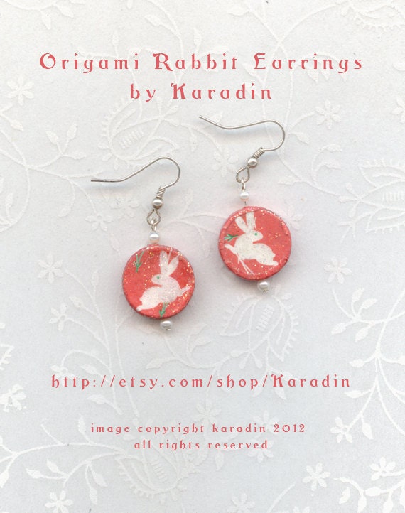 Origami Rabbit Earrings