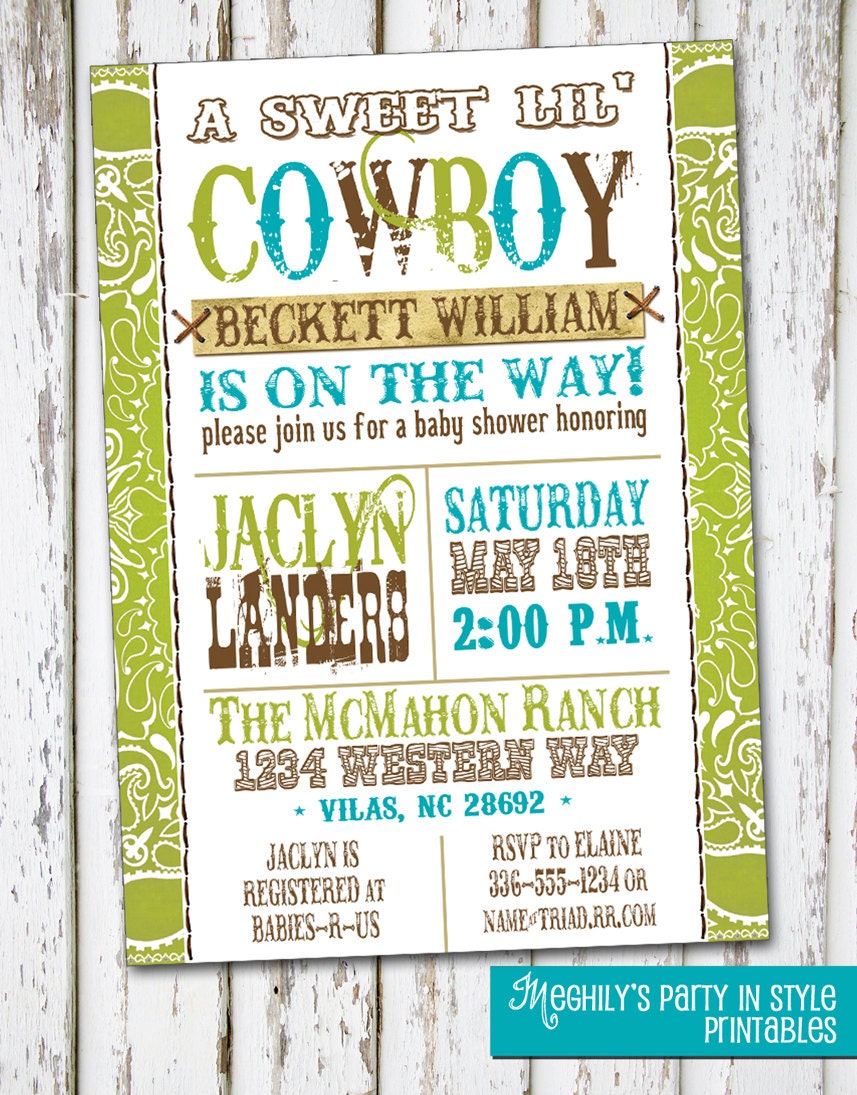 Western Boy - Baby Shower Invitation Il_570xn