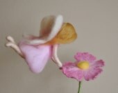 Waldorf inspired needle felted girl mobile: Butterfly  fairy