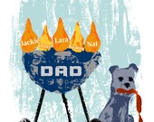 Personalized Family BBQ Art Print - Father's Day Gift for Dad, Uncle or Grandpa