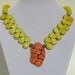 Turquoise Statement Necklace, Chunky Citrus Orange and Yellow Turquoise 297