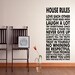 House Rules Vinyl Wall Decal Sticker We Do Art Vinyl Poster Print Sign for Living Dining Room Decals