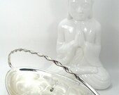 little silver plated chocolate dish with twisted handle- vintage silver serving- home decor -gift for easter-mothers' day