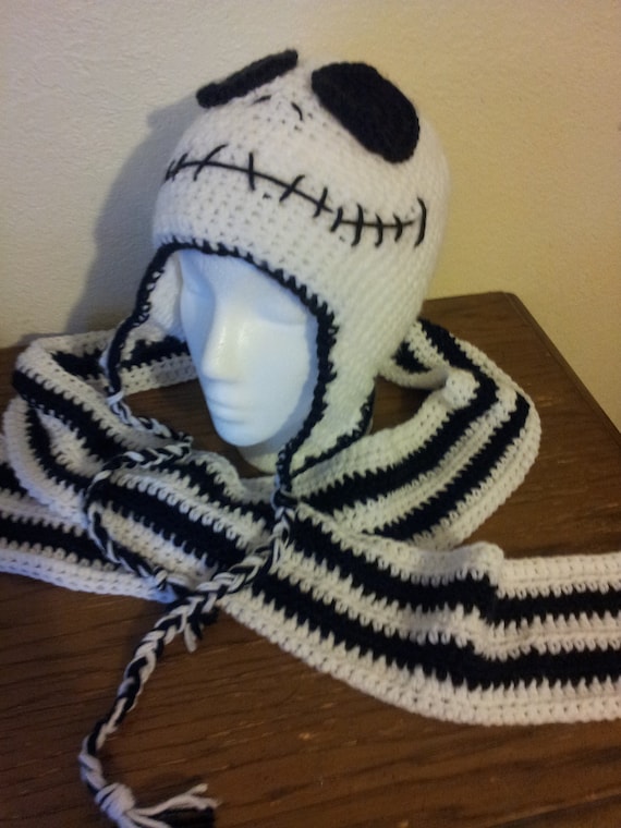 Crocheted Jack Skellington Hat and Scarf by CelestiallyCrocheted
