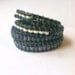 4 Wrap Shell Bracelet with Blue and White Shell Beads and Blue Metal Beads, Sailor Button for Attachment, Gift for Surfer, Boho Beachy