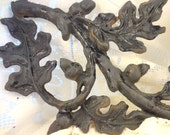 Vintage Cast Iron Architectural Salvage, Fence or Column Piece Leaves and Acorns - Rockintherust