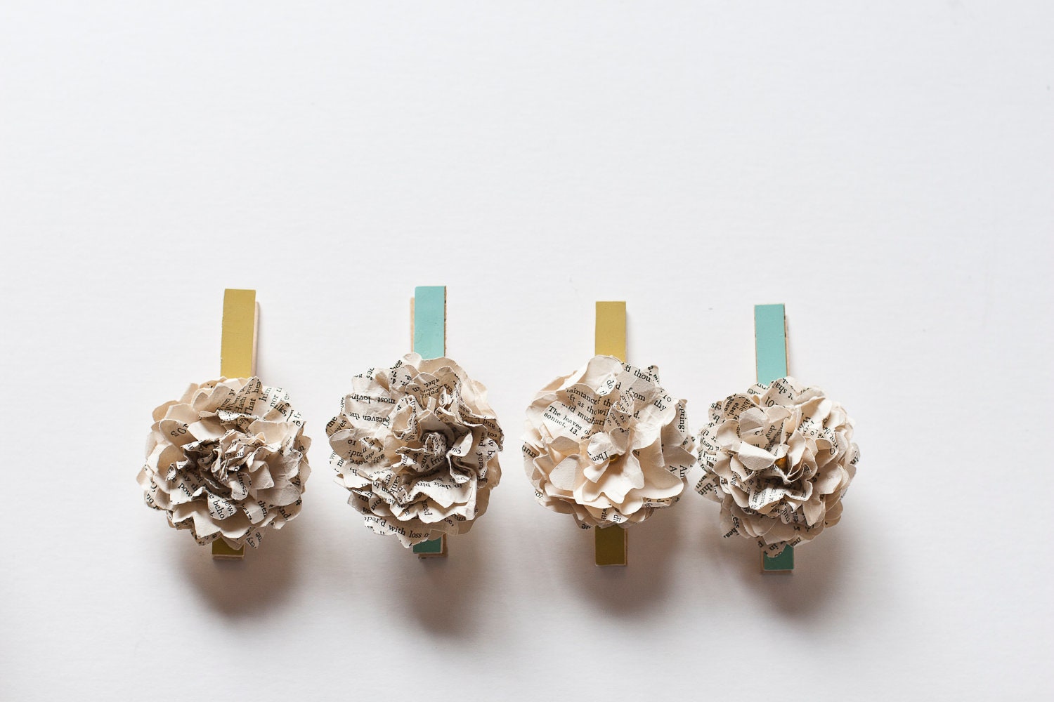 Flower Clothespin Magnets Set of 4