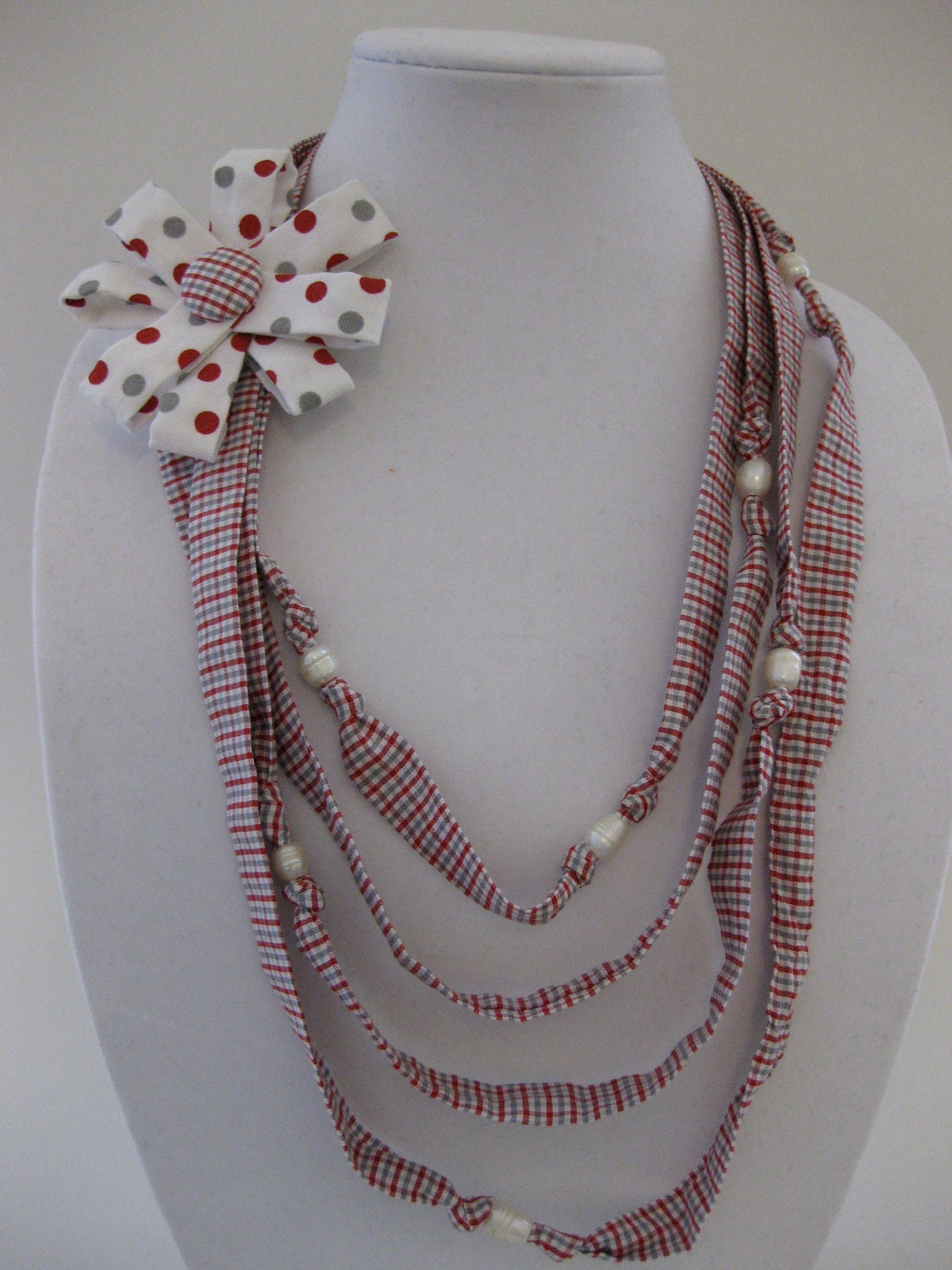 Ohio State Buckeyes set-Layered Necklace and Flower Pin set