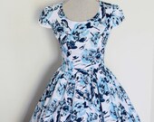 Bridesmaid Dress - Mix and Match Blue Floral Print - Size Medium