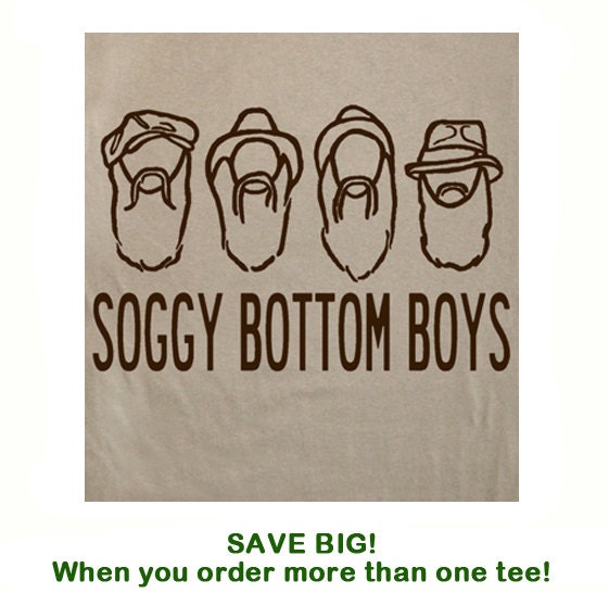 Folk Music T Shirt Soggy Bottom Boys Tee Indie Rock Beard Moustache T Shirt