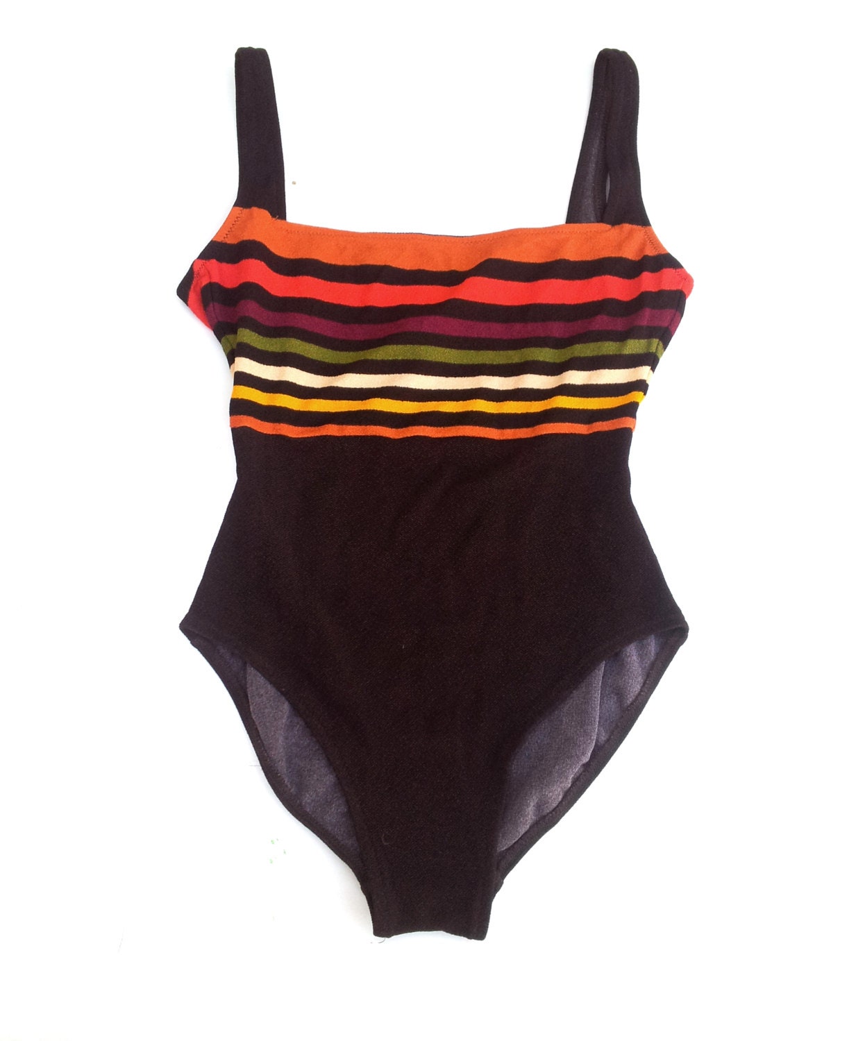 Brown One Piece Bathing Suit Vintage gottex Retro by Buyairsupply