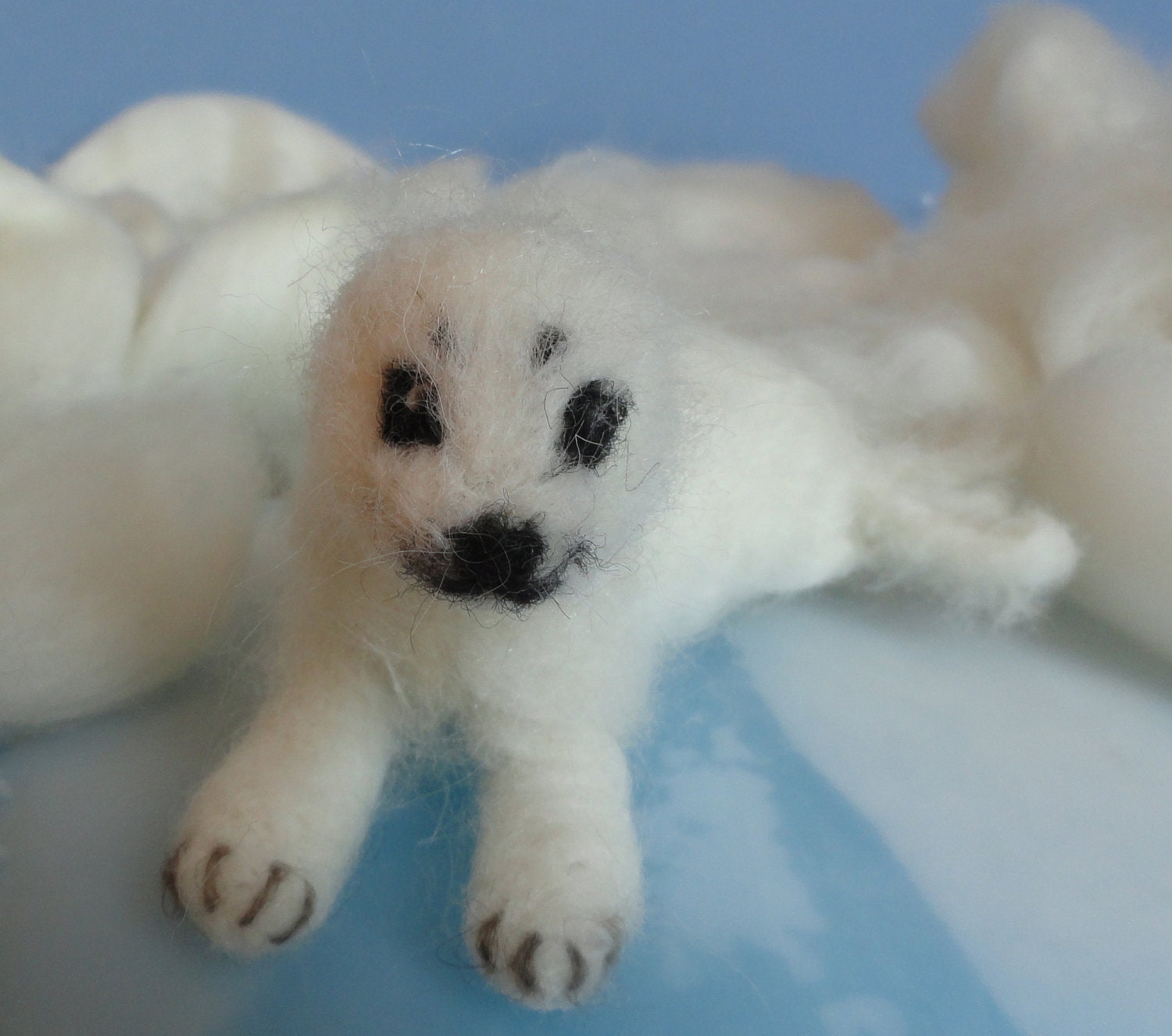 Needle Felted Harp Seal, Arctic Seal Pup
