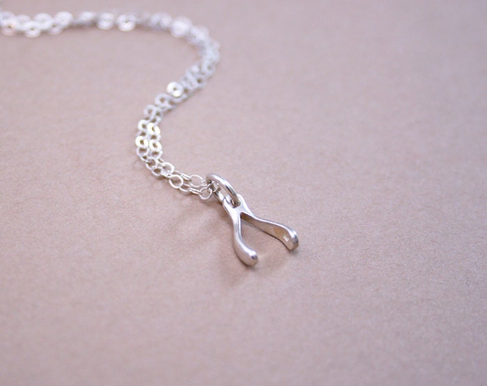 Mini Wishbone Necklace Sterling Silver