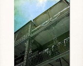 New Orleans 8"x10" French Quarter Photograph. Architecture Mardi Gras. Wrought Iron Black Balcony. IN STOCK, Ready to Ship.