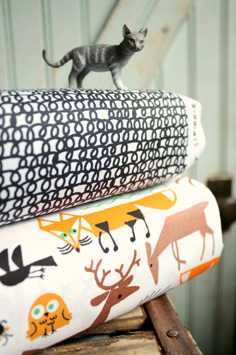 Organic Scribble Black White - Fat Quarter - Happy Drawing by Ed Emberley for Cloud9 Fabrics